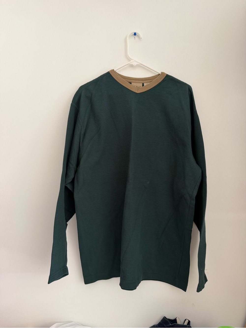 L.L. Bean Dark Green Textured Long Sleeve Shirt – Men’s Large Tall